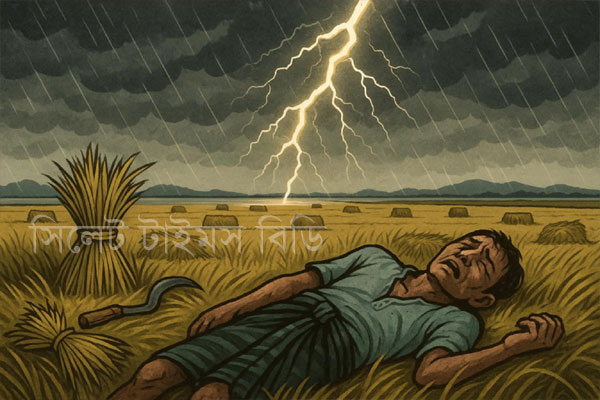 হাওরে ধান কাটার সময় বজ্রপাতে কৃষকের মৃত্যু, আহত ১