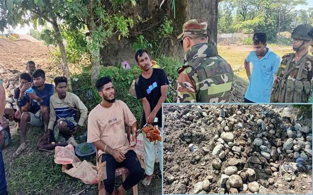 সিলেটে আরও ১১ হাজার ঘনফুট সাদাপাথর উদ্ধার, আটক ২