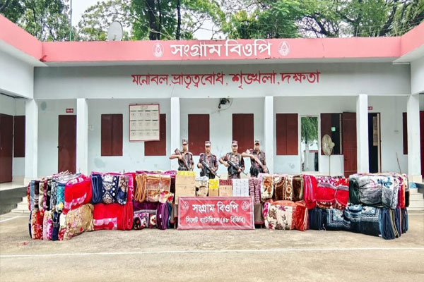 সিলেটে বিজিবির অভিযানে ১৮ লাখ টাকার পণ্য জব্দ